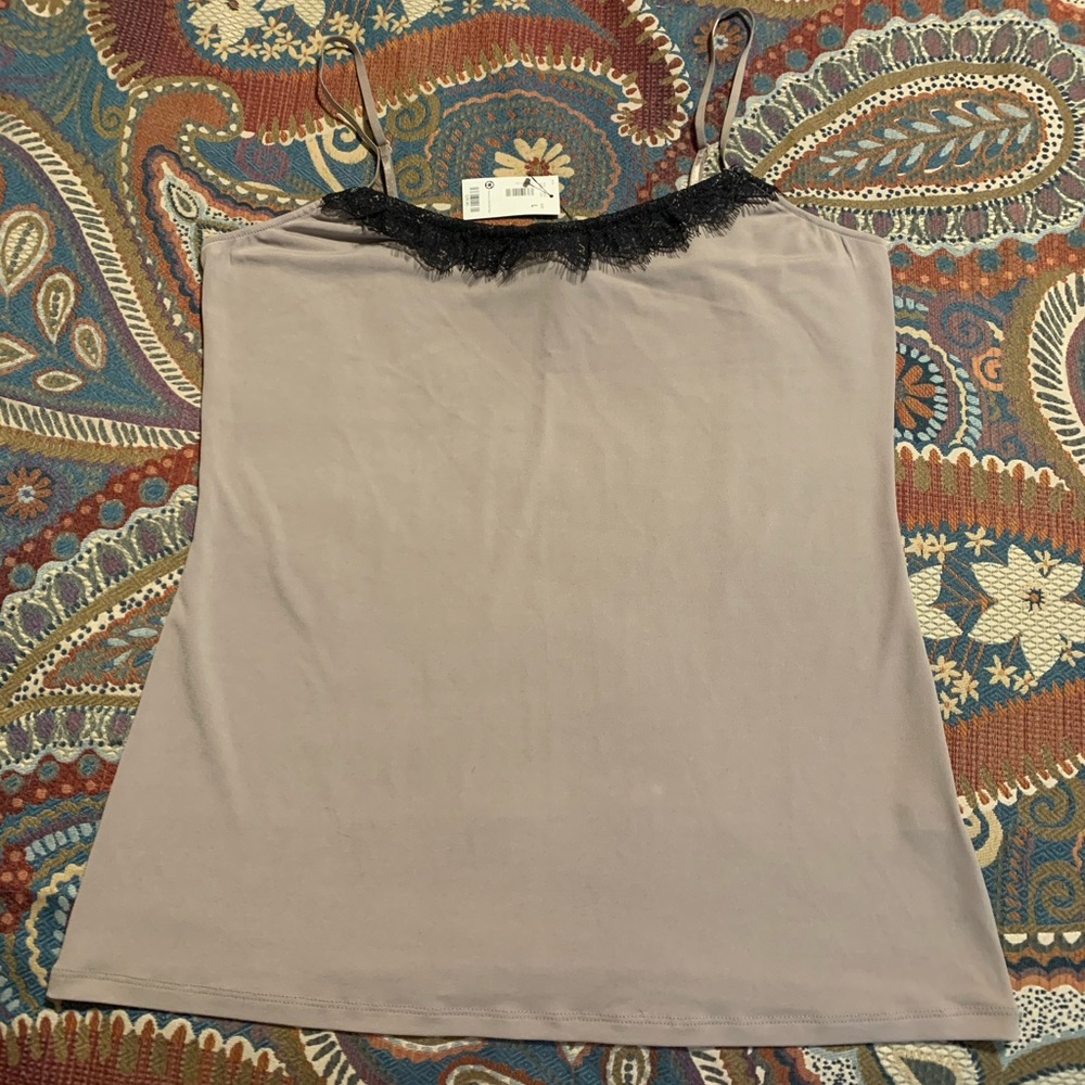 Lace trimmed tank top
